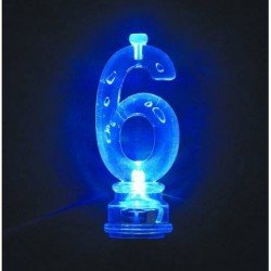 Vela Número 6 de luz led.