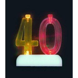 Vela Número 40 de luz led.