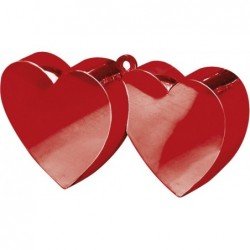 PESITO DOBLE CORAZON ROJO