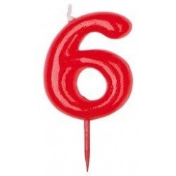 Vela Simple Roja Nº6